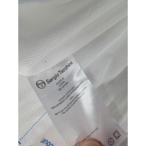 NWT Sergio Tacchini TCP Shorts Mens Size 4XL Mesh Lined WHITE NAVY BLUE Shorts - Picture 13 of 13